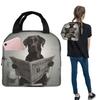 Chocolate Labrador Reading A Newspaper Insulated Lunch Bag for Women Kids Portable Food Boxes Thermal Lunch Box Tote