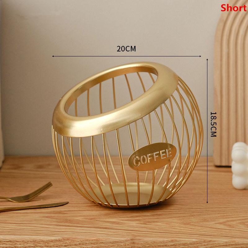 1PCS Iron Coffee Capsule Holder Fruit Snack Storage Rack Multifunctional Hollow Coffee Pod Storage Rack Suitable For Home Cafes