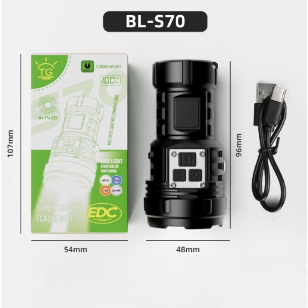 Multi-function Mini Flashlight Electric Display Tail Magnetic Built-in Battery Outdoor Portable Flashlight Emergency Lights