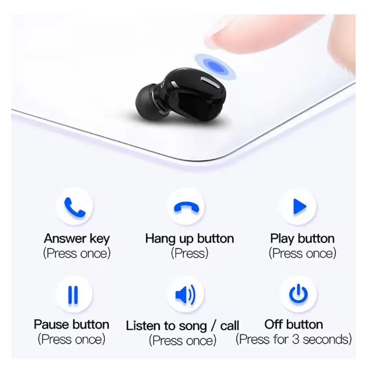 2025 X9 Kabelloser Kopfhörer Bluetooth-kompatibel 5.0 mit Mikrofon Einzelner In-Ear-Sportkopfhörer für Xiaomi Huawei Stereo-Sound-Kopfhörer