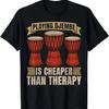 Na Minha Cabeça Estou Tocando Meus Tambores Camiseta Engraçada para Baterista Banda Música