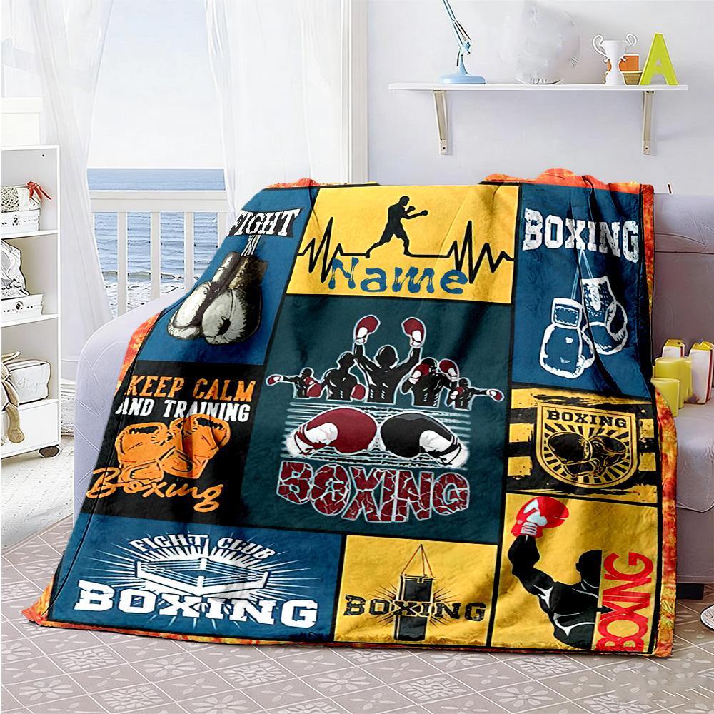 Customize Text Blanket Throw Personalized Blanket Ultra-Soft Perfect for Bedding Office Chair Office Livingroom All-Season Use