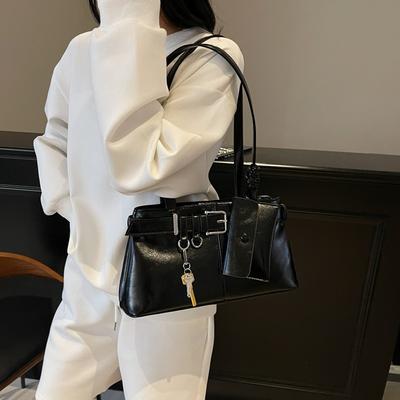 Niche Silver Underarm Bag Women's Spring and Summer New Trendy Fashion Handbag Simple and Versatile Shoulder Bag