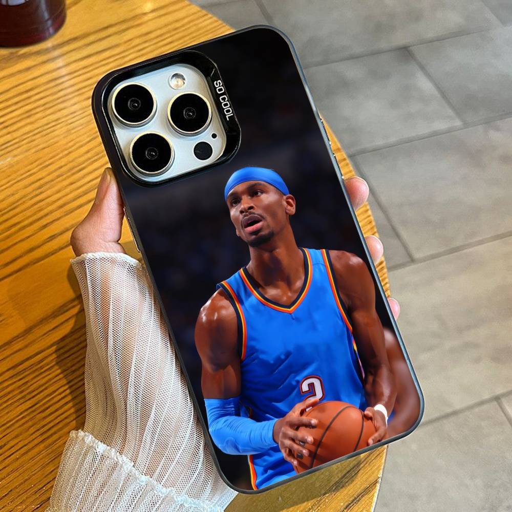 

SGA Basketball Guard Shai Phone Case For iPhone 16 17 15 14 12 13 Pro Max Black Candy Matte Shockproof Cover iPhone17promax