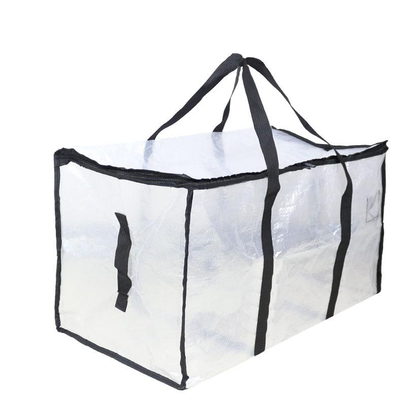 

Large Capacity Quilt Storage Bag Transparent Quilt Clothes Sorting Bag Luggage Moving Packaging Bag Special Artifact 69x38x36cm чёрный