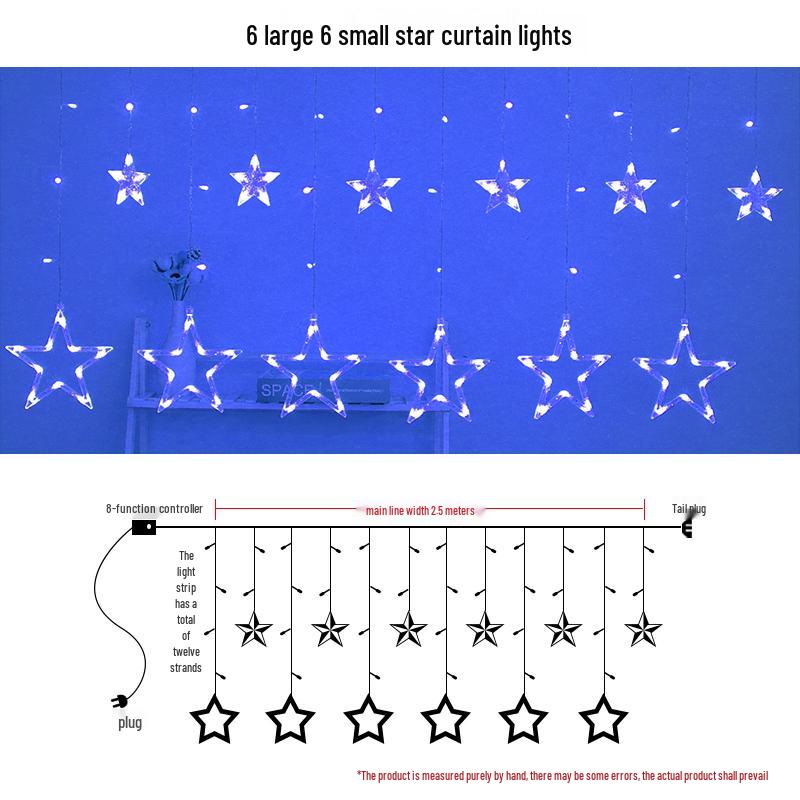 LED Colorful Flashing String & Star Lights - Creative Moon & Warm White Bedroom Decor