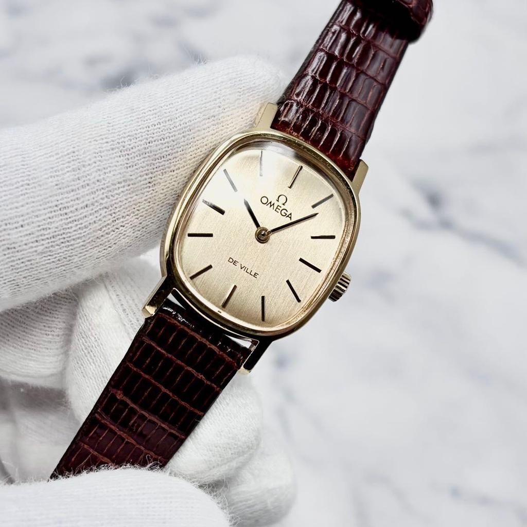Used [Beautiful] Omega De Ville Manual winding 511.0509 New high quality Lizard genuine leather installed Working item