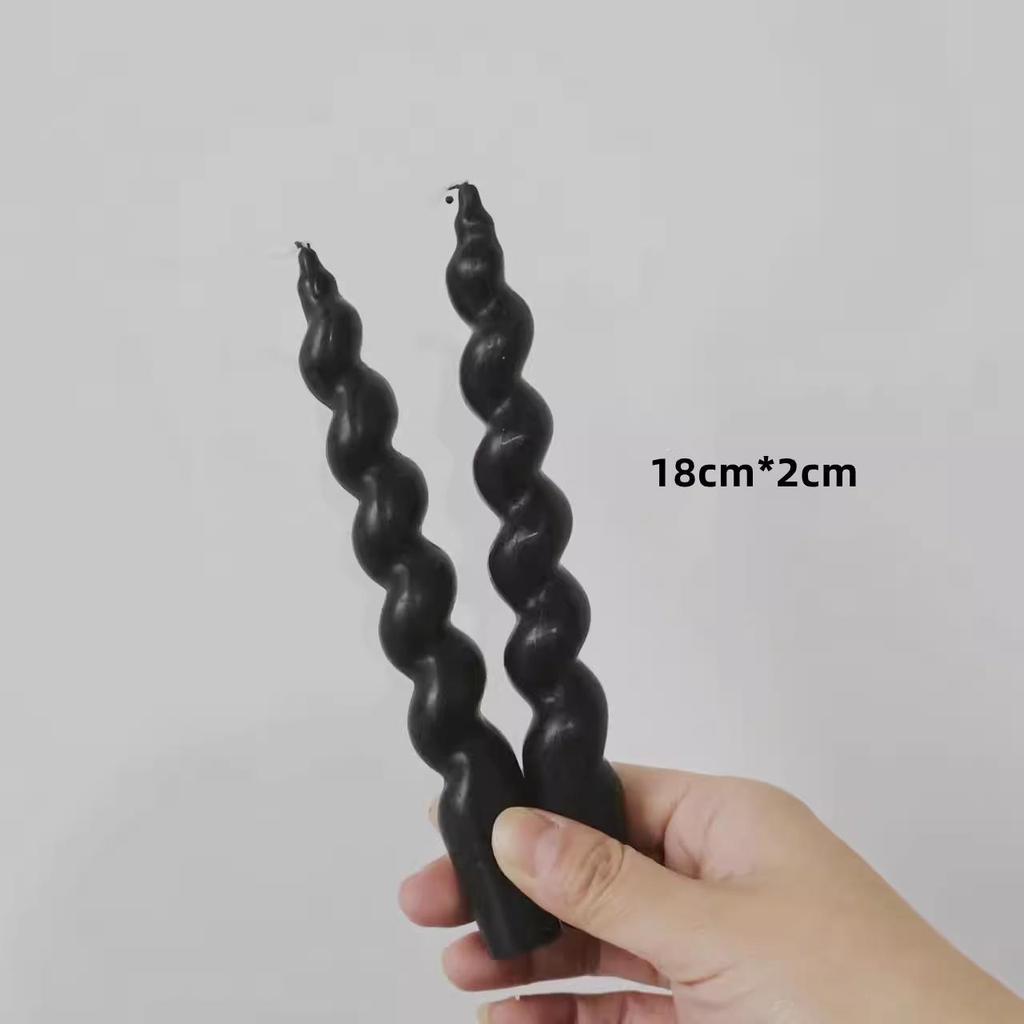 Black Wrought Iron Retro Candlestick Ornament for Christmas, Halloween, Weddings