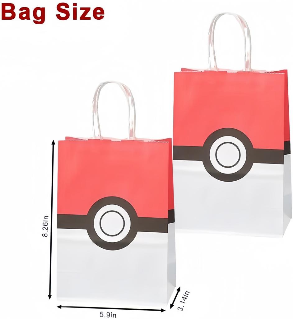 Pokemon Gift Bags Birthday Party Decoration Pikachu Candy Paper Bags Goody Biscuit Package Kids Boys Favors Gifts Party Supplies