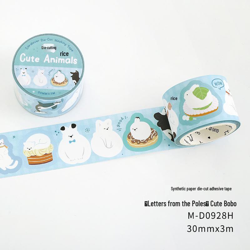 Penguin Die-cut Tape: Arctic Letter Series Decorative Stickers