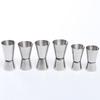 Cocktail Shaker Measure Cup Double Head Design Portable Silver Stainless Steel