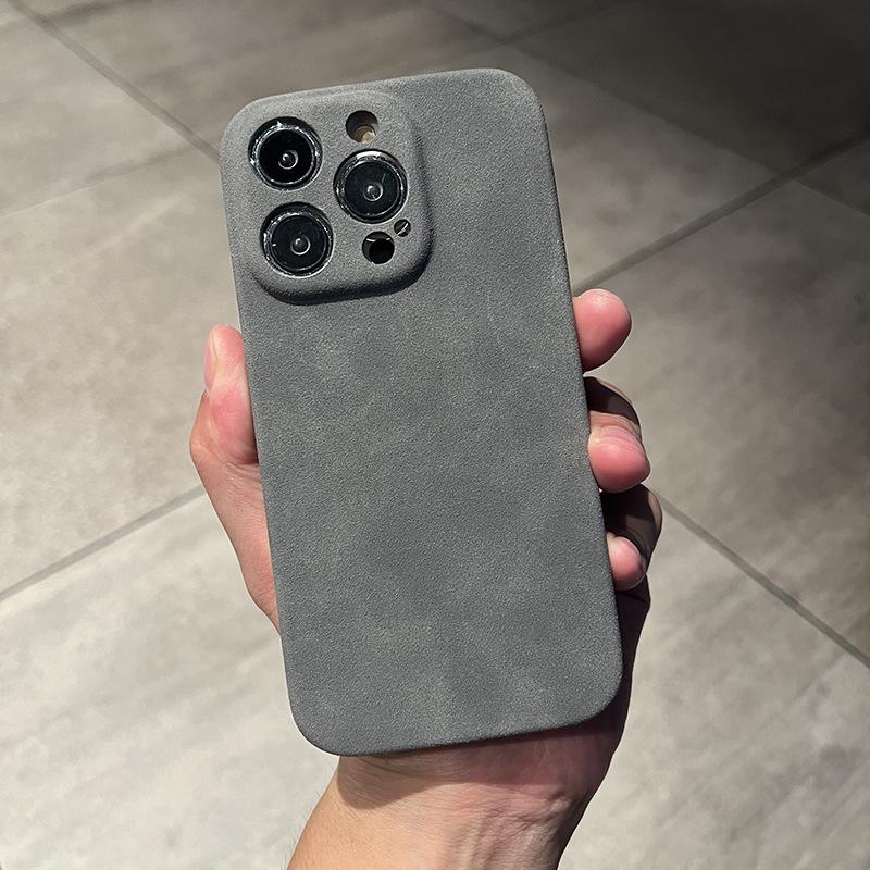 Suitable for Iphone14promax Phone Case, Suede Texture Apple 13 Half-bag 12 Anti-drop 11 Men's Leather Case