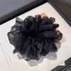 Korean Rhinestone Mesh Scrunchie: Elegant Retro Black Hair Tie