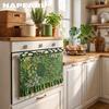 1PC NAPEARL American Countryside Printed Oven Skirt, Lotus Leaf Lace Edge Decorative Oven Door Curtain for Kitchen Home Decor