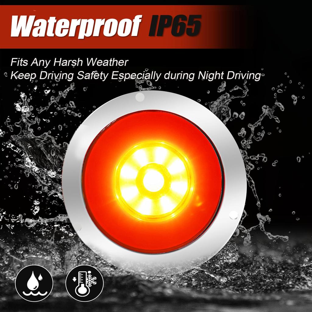 Ygmylandbb Nákladní automobil Zadní světlo LED 24v Přívěs Zadní světlo Kulaté Zadní "Brzda Malé Zadní