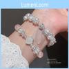 Pearl Crystal Heart Bead Bracelet With Stretchy Design For Women Gift