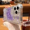 Blue And Pink Butterfly Flower Pattern Transparent Phone Case For iPhone 17 Air 16 15 14 13 12 11 Pro Max XS XR X 14 Plus Cover