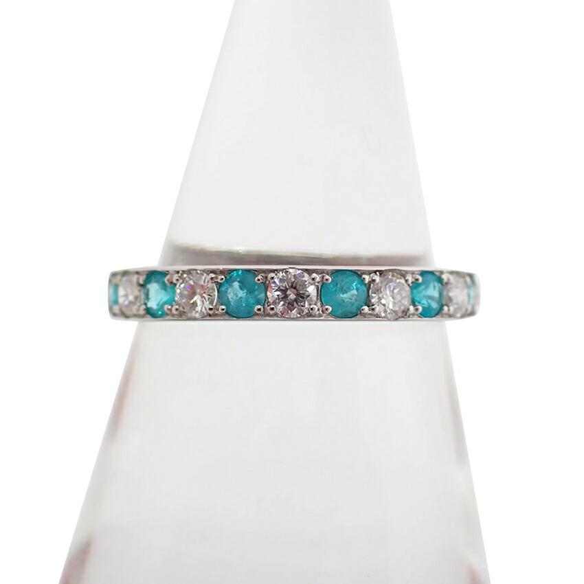 

[Used] Pt950 Paraiba Tourmaline/Diamond Ring/No.9/g423-61
