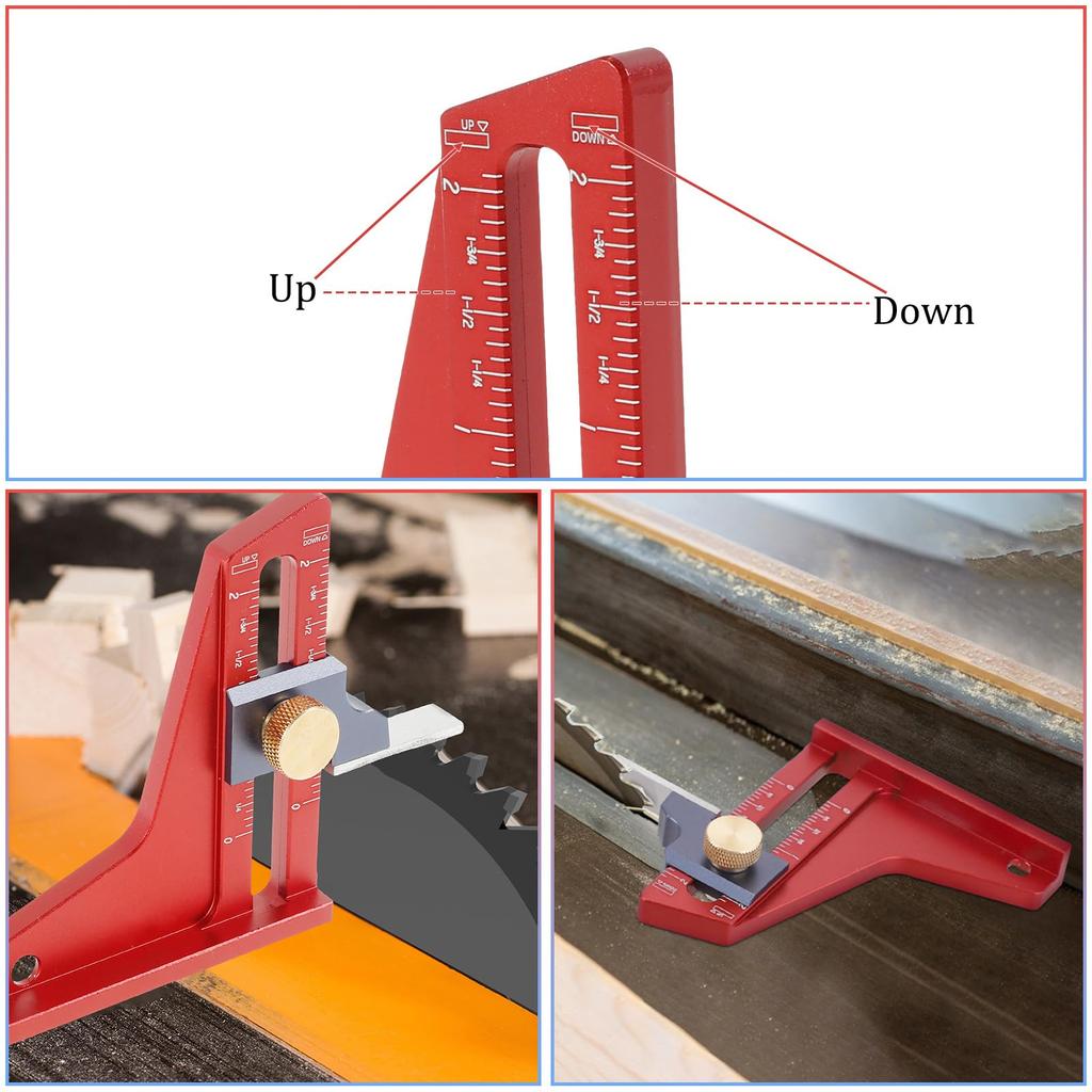 CNC Aluminum Alloy Table Saw Ruler with Magnetic Height Gauge Precision Depth Measuring Tool for Circular Saw Router