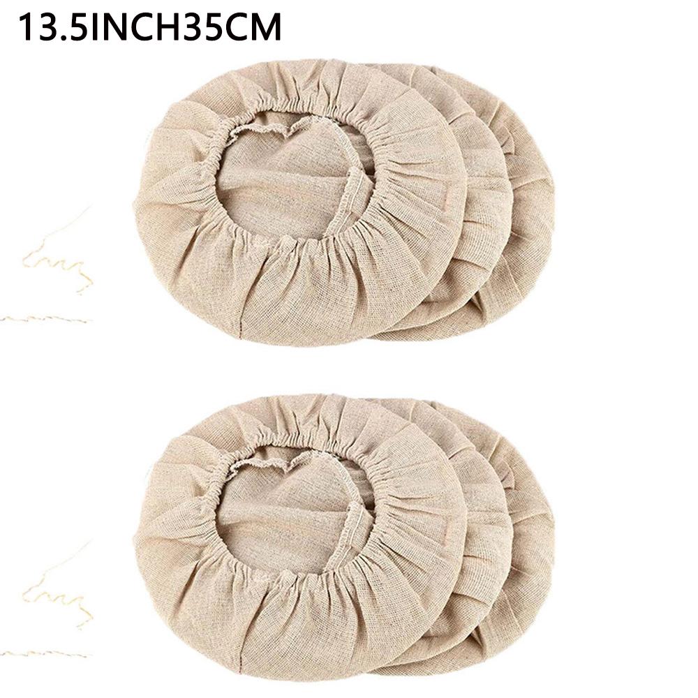 Kitchen Tool-6 Pieces 9/10 Inch Oval/Round Bread Fermentation Basket Cloth Lining Dough Basket Cover Fermentation Cloth For Cake