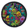 1pc Gothic Zombie Skull Wheel Cover - Fit Car Tire With Neon Green, Pink, Blue, Black & Red Zombie Faces - Heavy-Duty Wheel Prot