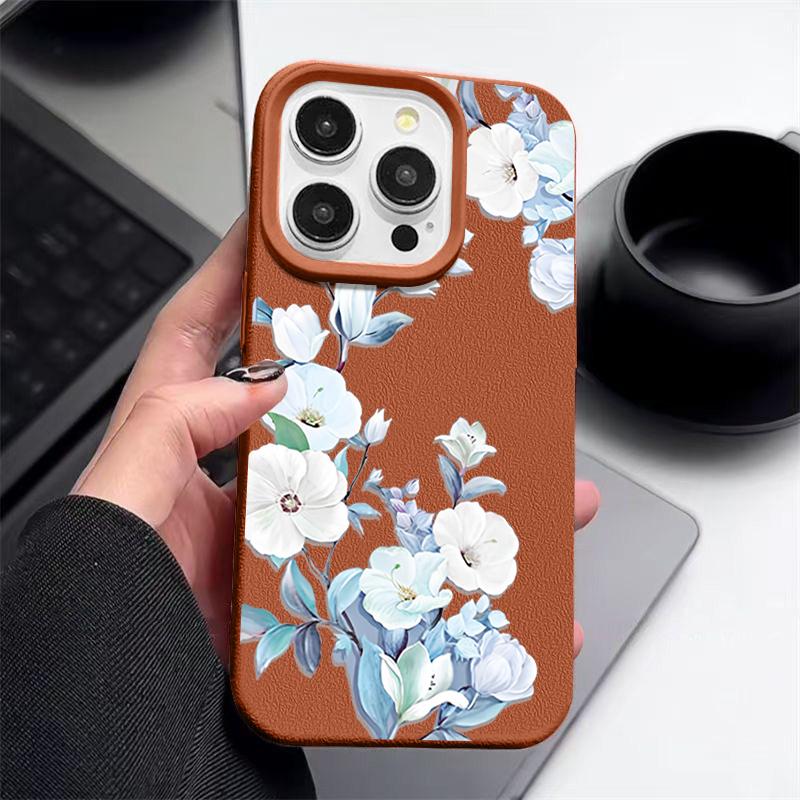 Matte TPU Leather Texture Slim Phone Case For iPhone 16 Pro Max 15 Pro 14 13 12 11 Bowknot Pattern Shockproof Soft Bumper Cover