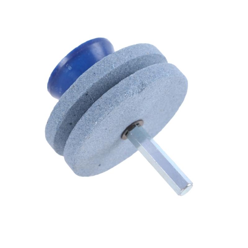 4Pcs Lawnmower Cutter Sharpener with Balancer For Drill With Easy Balance Test, Durability Corundum Constructions