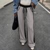 Women's Color-Block High-Waist Elastic Waist Casual Pants with Pockets for Work and Everyday Wear