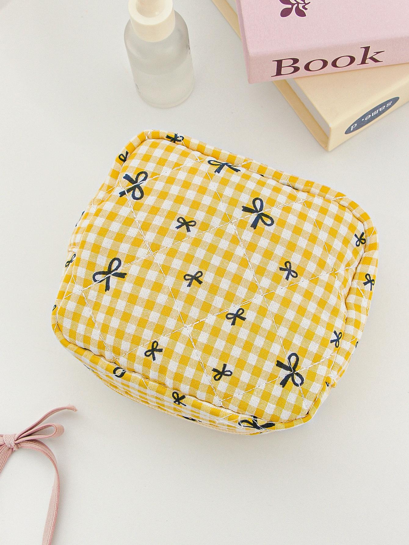 

Cherry Bow Makeup Pouch for Women Napkin Sanitary Pad Storage Bag Organizer Pouch for Tampons Teens Female Cosmetic Bags