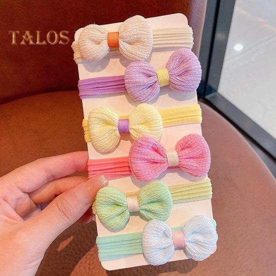 6/12Pcs Hair Rope High Elasticity Fabric Hair Rings Flower Bowknot Decor Versatile Hair Tie Hair Accessory