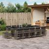 VidaXL Garden Dining Set 15 Pcs Grey Cushions Wicker 3211712
