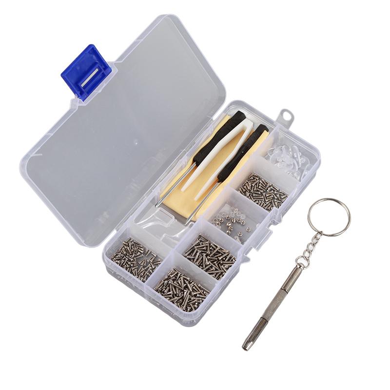 Glasses Screws Set Frame Repair Kit Washer Parts Nose Support Screwdriver Bit Accessories 500Pcs
