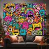 1pc vivid cartoon monster large background banner - colorful 2D party decorationDJH