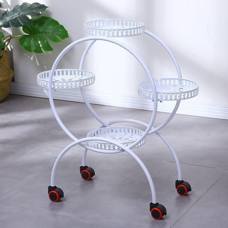 Movable Iron Multi-Tier Flower Pot Stand