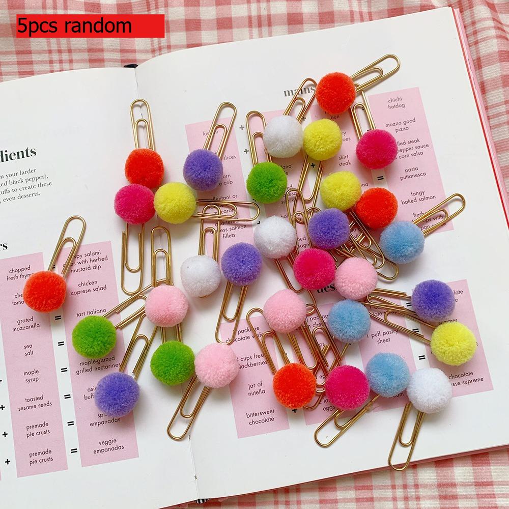 

Cute Creative Metal Paper Gift Lovely Clip Bookmark Colorful Candy Ball Pin Student Office Binding Supplies Kawai Stationery