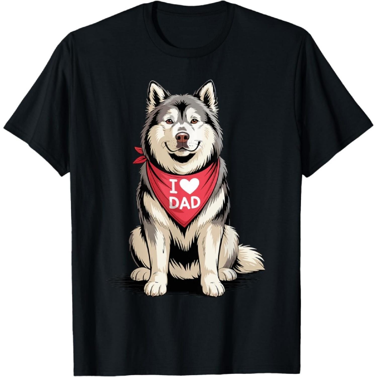 Я люблю папу Аляскинский маламут Любитель собак Папа-собака Футболка S