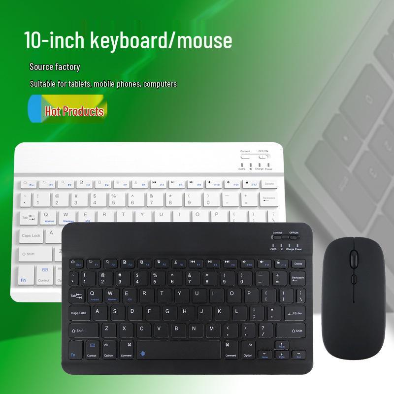 Ergonomic 10-inch 2024 Portable Bluetooth Keyboard & Mouse