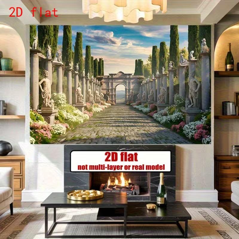 2D Roman Villa Garden Photography Background Cloth for Historical & Elegant Occasions