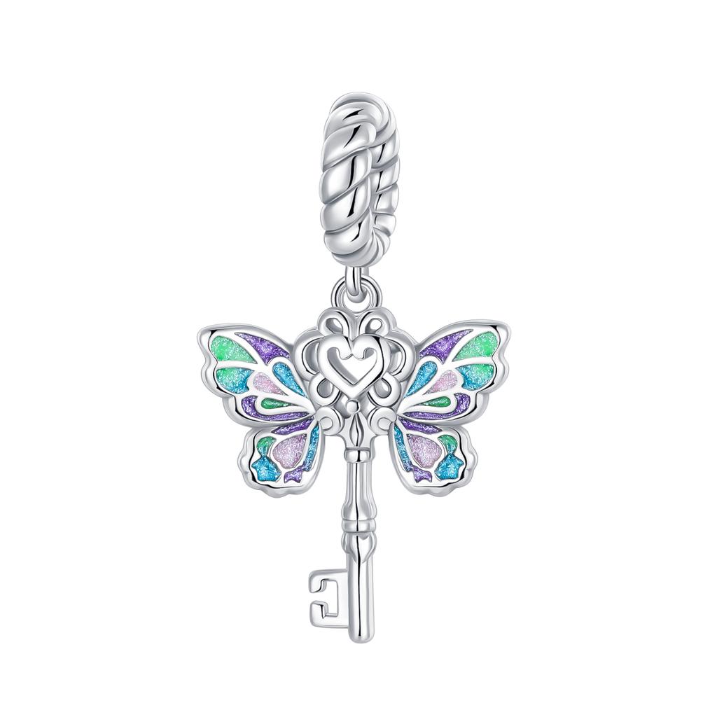 Original Copper Colorful Butterfly Series Pendant Charms Pendant Beads Fit Pan Bracelet Necklace Jewelrny For Women