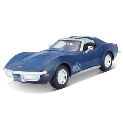 Maisto 1/24 Scale Diecast Model Chevrolet Corvette 1970 Blue (31202 BU) [Parallel Import]