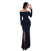 Autumn European & American Women's One-Shoulder Slim-Fit Slit Evening Gown