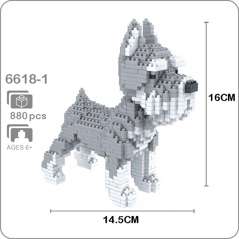 BS Dachshund Glasses Brown Dog Pet Animal Diamond Mini Building Nano Blocks Toy