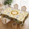 Pastoral Sunflower Farm Tablecloth, Printed Waterproof And Oil-Proof Leave-In Dining Table Cloth, Household Rectangular Tablecloth