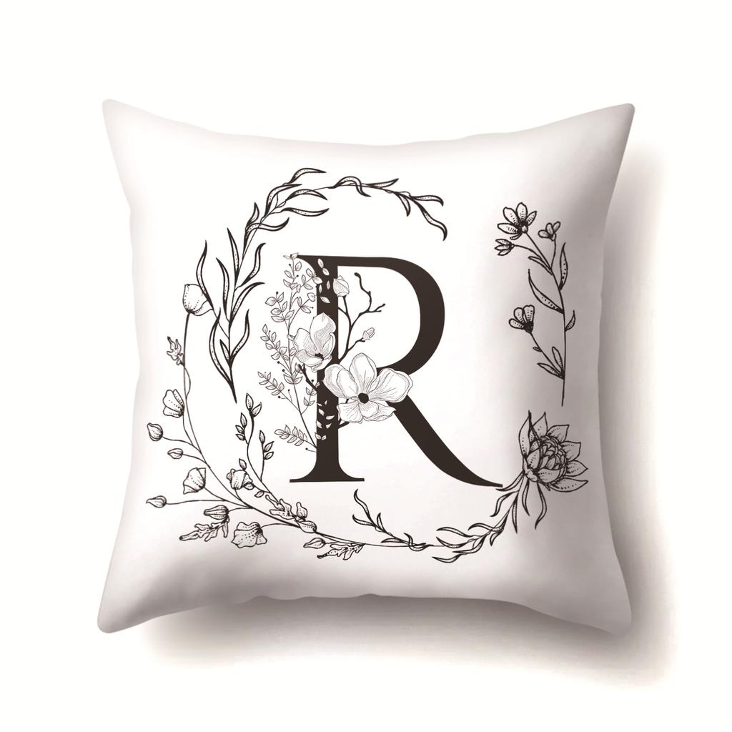 Polyester Pillowcase INS Style Garland 26 English Letter Printing Pillowcase Waist Cushion Car Seat Cover