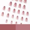 Wear nail piece pink glitter, wear nail piece French gold powder manicure, wear nail piece fake nail