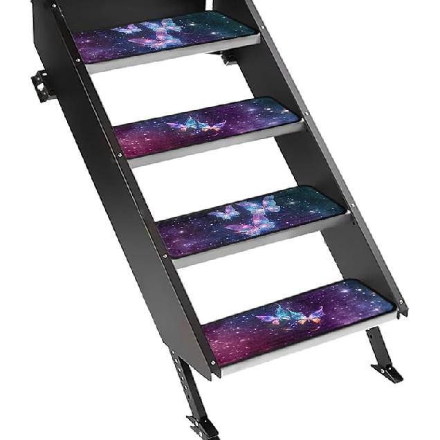 Purple Palm RV Step Covers RV Stair Covers RV Accessories, Non Slip Camper Step Covers, RV Step Rug, Waterproof Essential RV Step Carpet for Trailer
