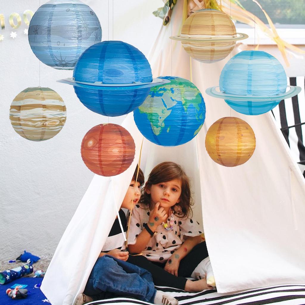 Starry Sky Planet Paper Lanterns for Kids' Parties and Festive Decorations
