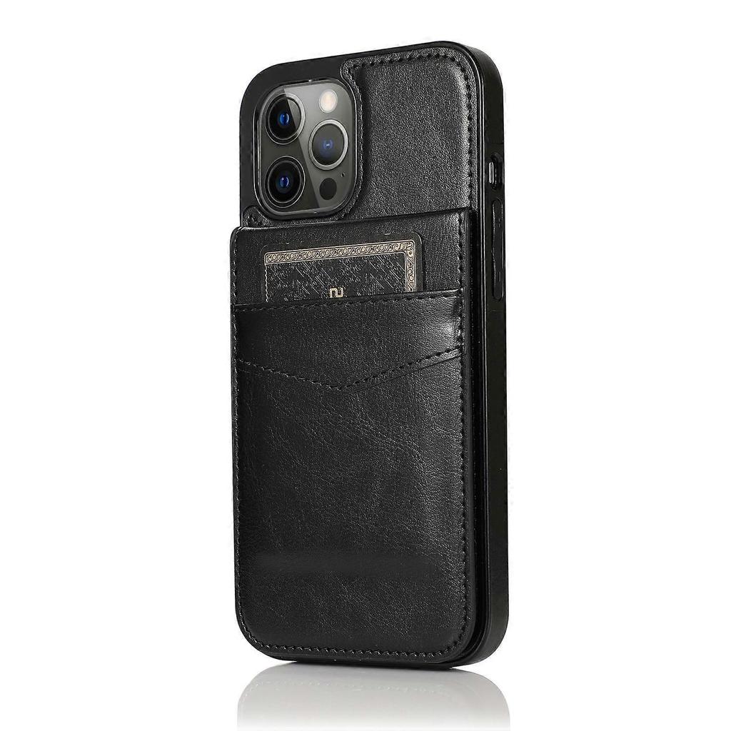 For iPhone 13 Pro Solid Color PC + TPU Protective Case with Holder & Card Slots