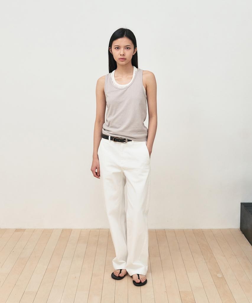 SIS A Straight Endure Washed Cotton Pants [White]