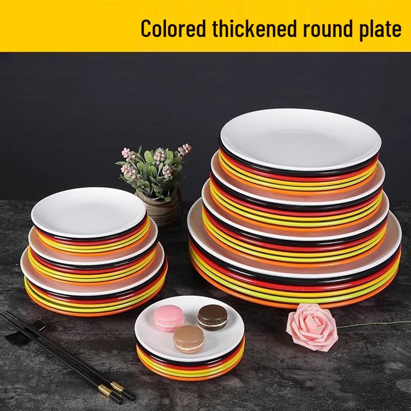 Naiduo Round Melamine Dinner Plates (Set of 2)